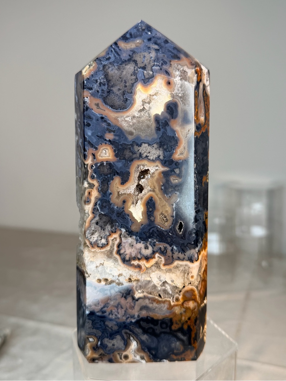 AAA Agate Tower From Brazil • Druzy Crystal Point • Collector Quality